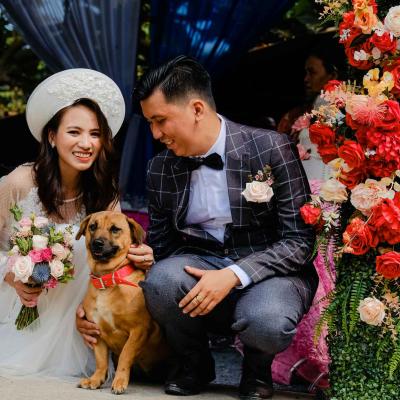 Bride Groom Dog Wedding Arch